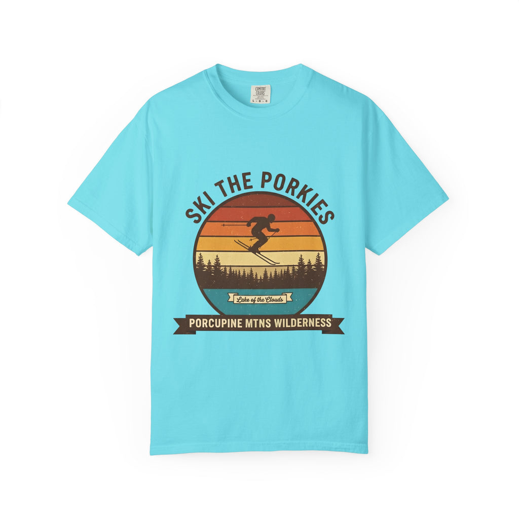 Ski the Porkies T-Shirt — Porcupine Mtns Wilderness Retro Skiing Tee