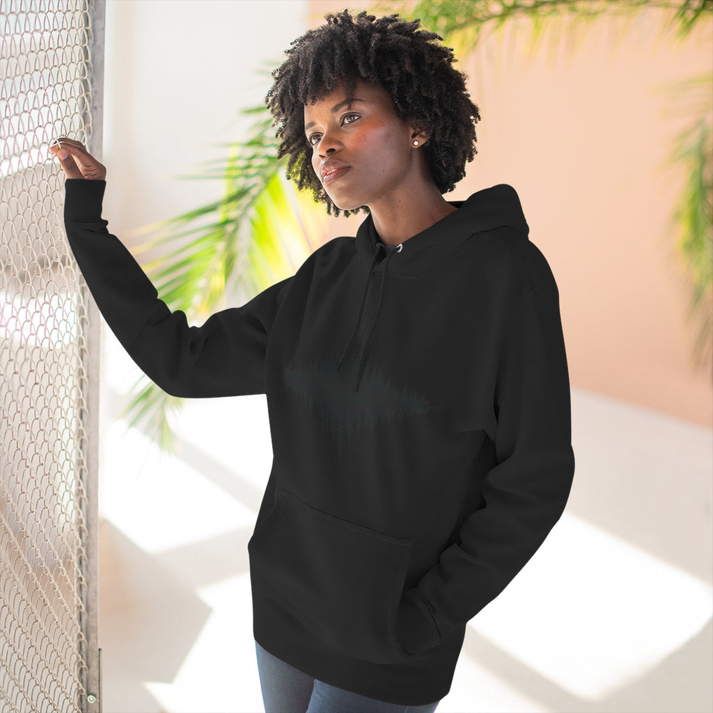 Forest Soundwave Hoodie — Minimal Nature Waveform Sweatshirt