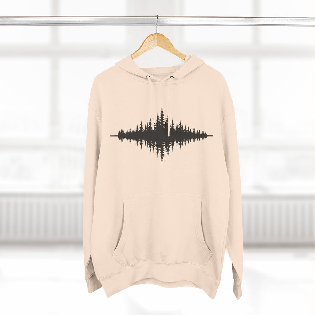 Forest Soundwave Hoodie — Minimal Nature Waveform Sweatshirt