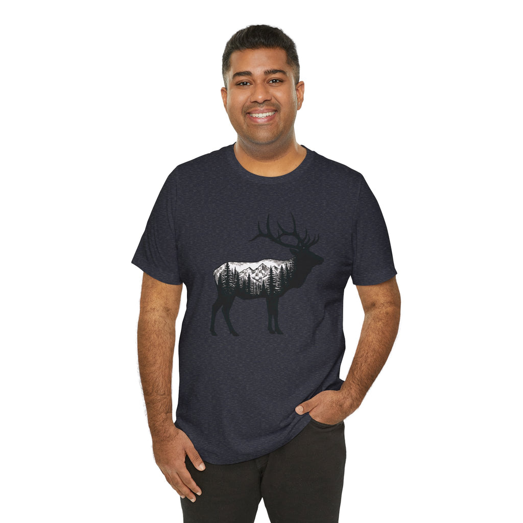 Elk Mountain Forest Silhouette | Nature Graphic Tee