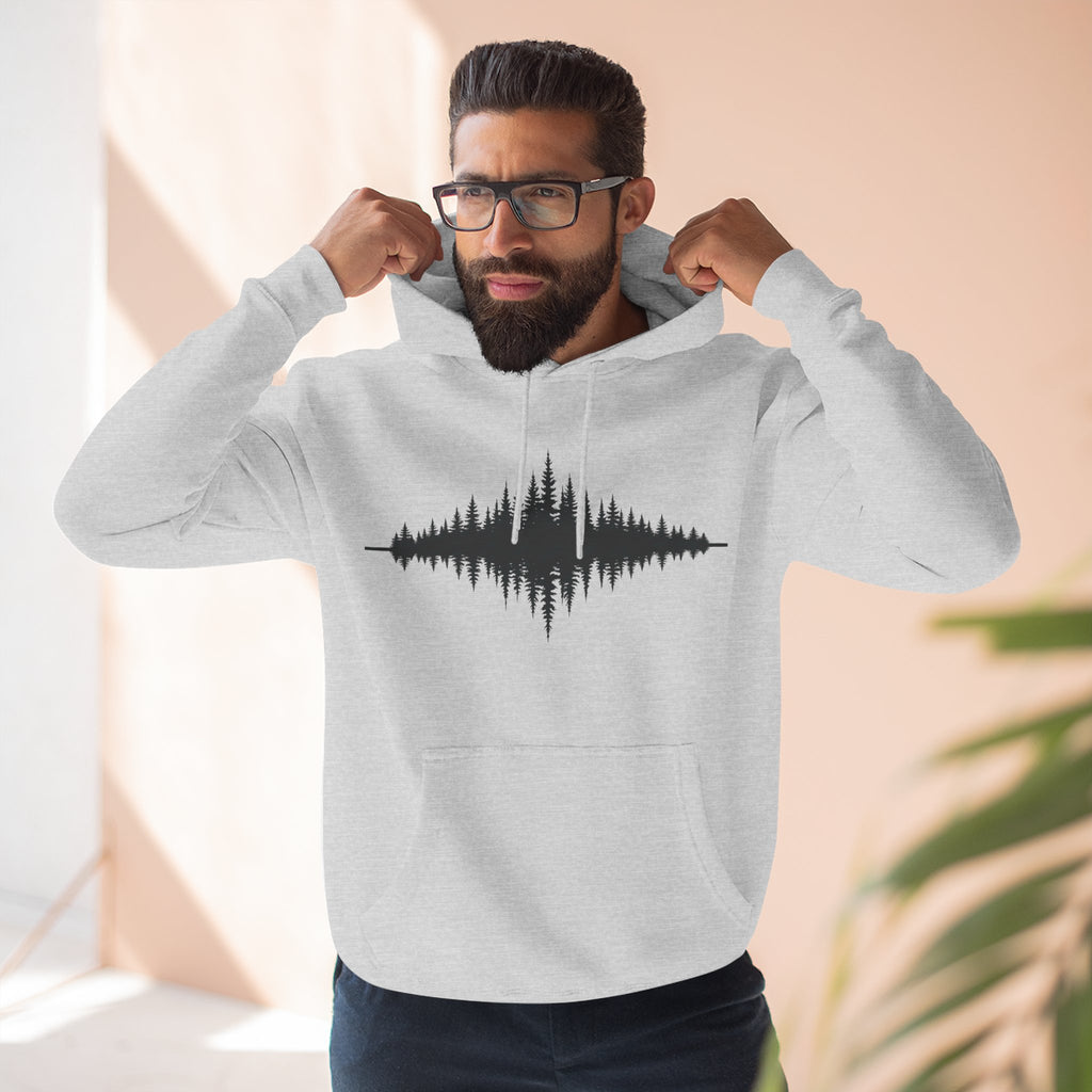 Forest Soundwave Hoodie — Minimal Nature Waveform Sweatshirt