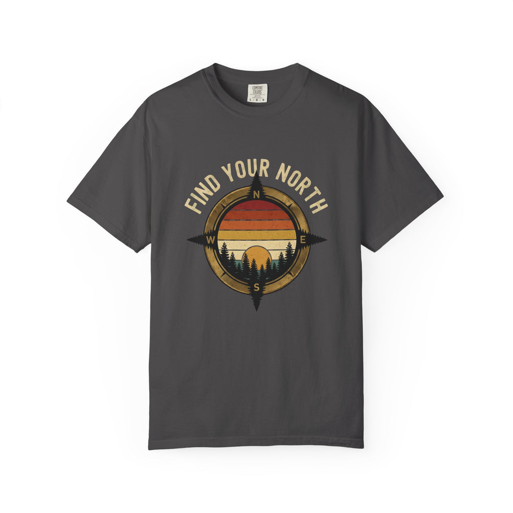 Find Your North T-Shirt — Vintage Compass Sunset Graphic Tee