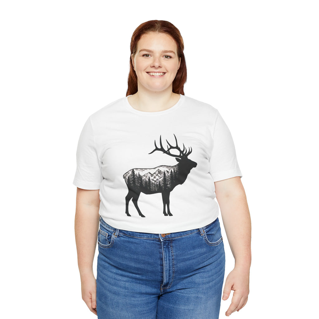 Elk Mountain Forest Silhouette | Nature Graphic Tee