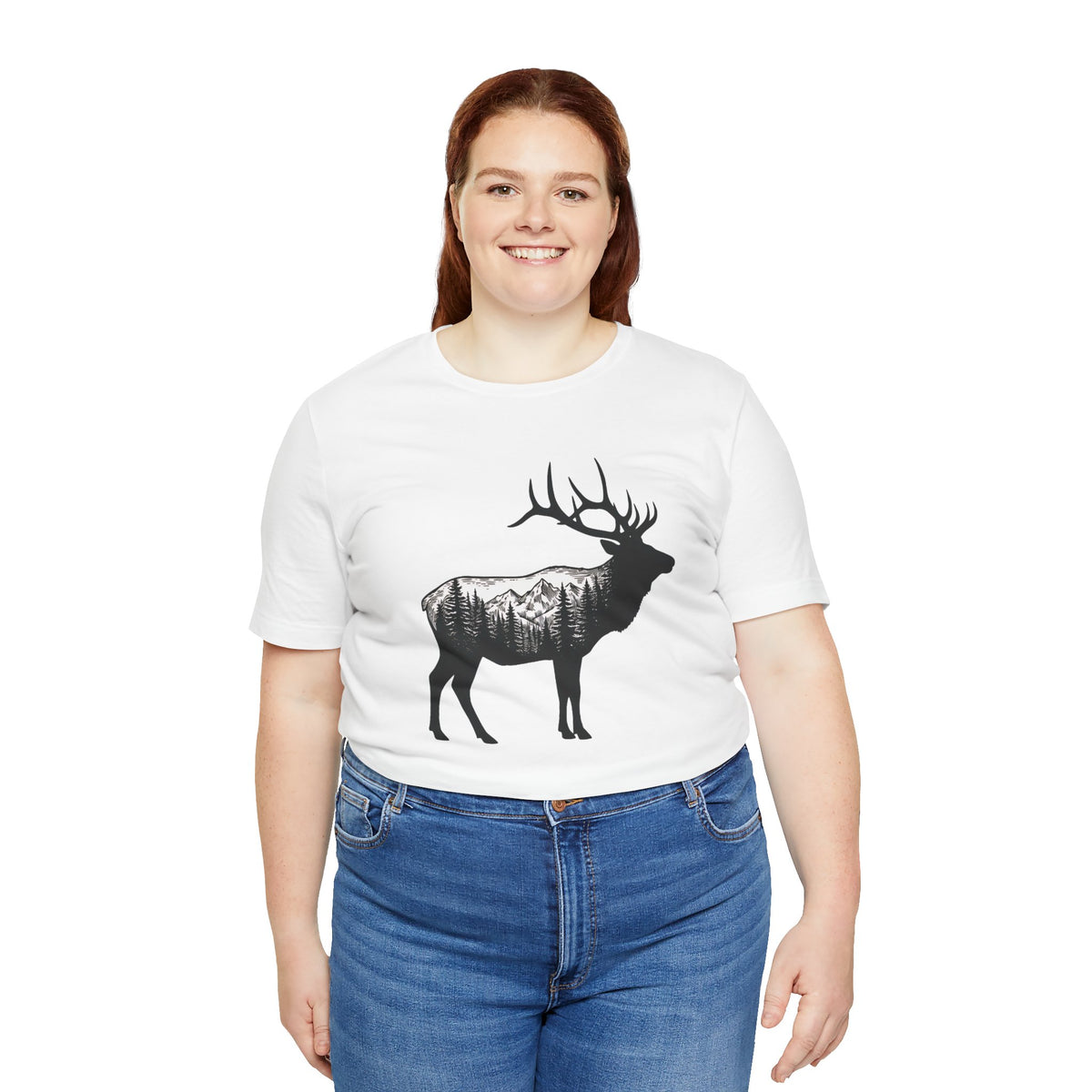 Elk Mountain Forest Silhouette | Nature Graphic Tee