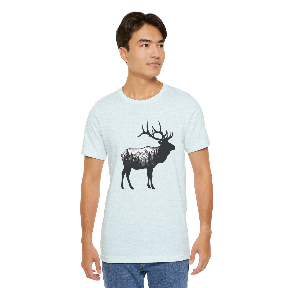 Elk Mountain Forest Silhouette | Nature Graphic Tee