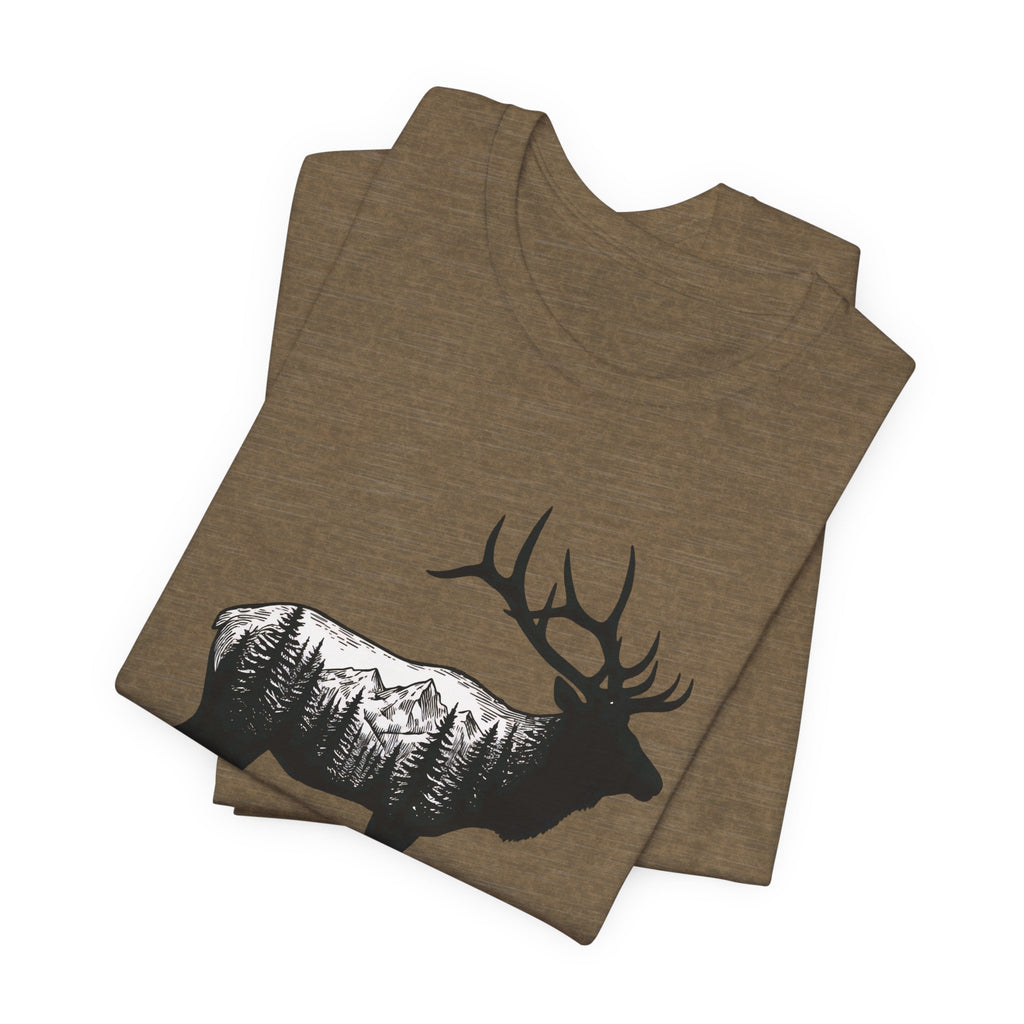 Elk Mountain Forest Silhouette | Nature Graphic Tee