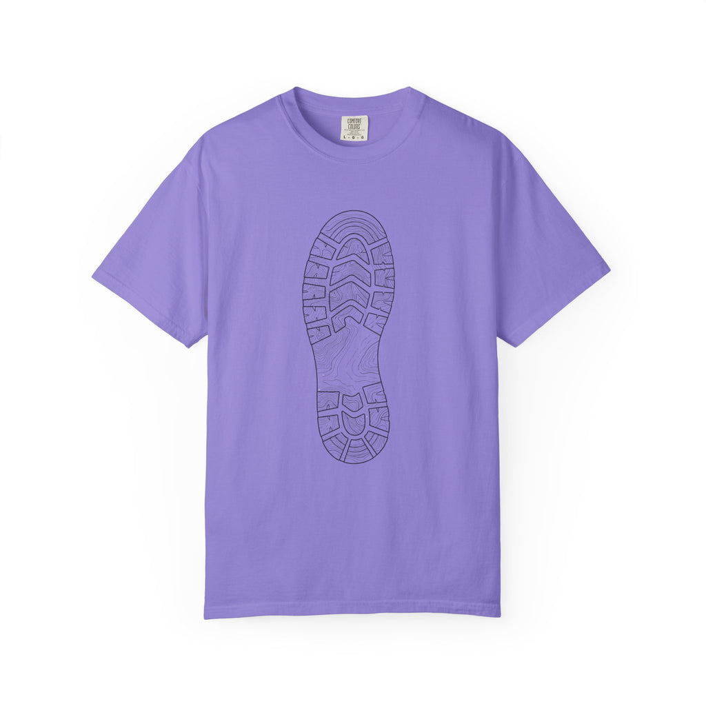 Sole Print T-Shirt — Minimal Boot Print Graphic Tee