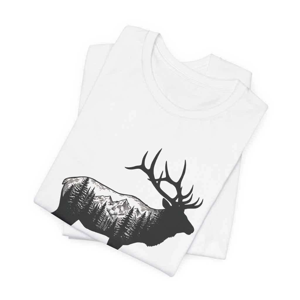 Elk Mountain Forest Silhouette | Nature Graphic Tee