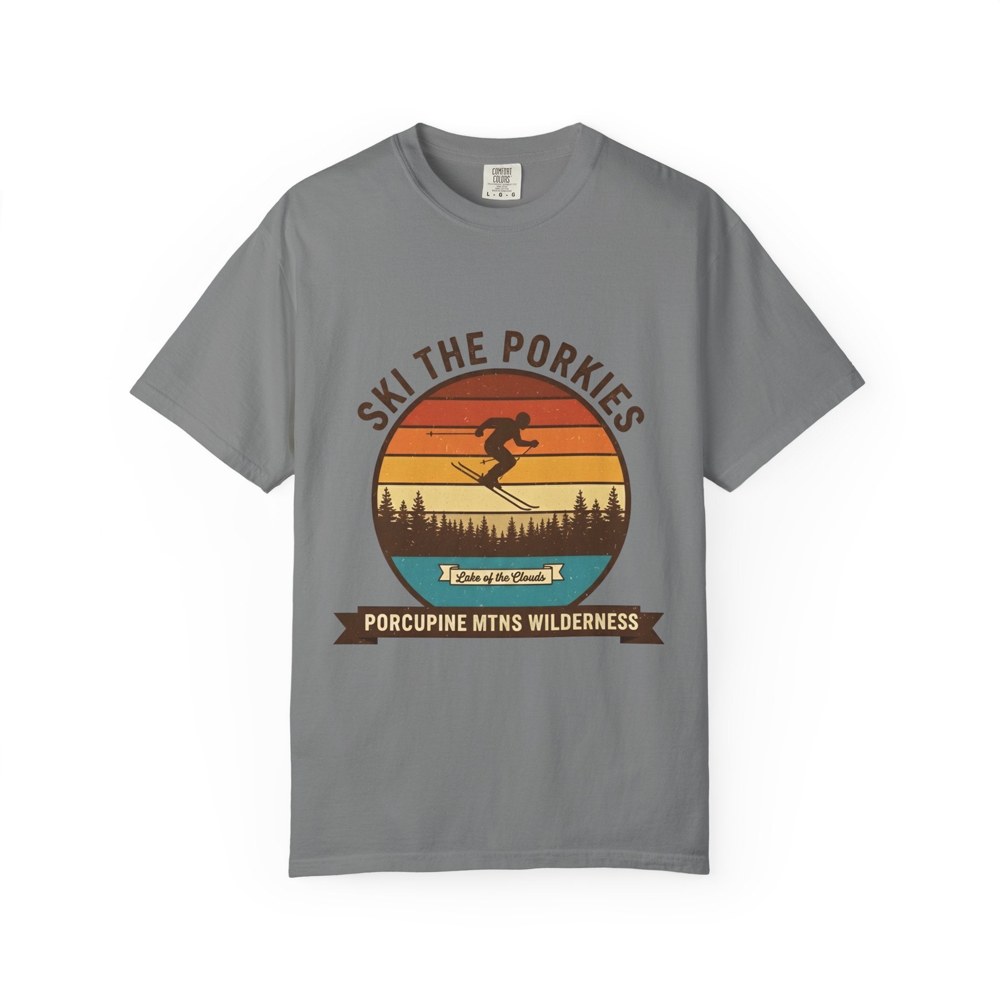 Ski the Porkies T-Shirt — Porcupine Mtns Wilderness Retro Skiing Tee