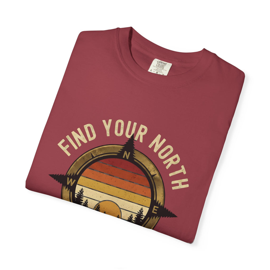 Find Your North T-Shirt — Vintage Compass Sunset Graphic Tee