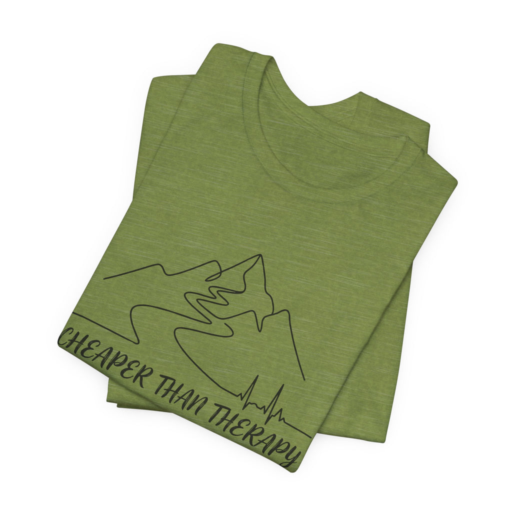 Cheaper Than Therapy | Mountain Hiking Graphic Tee