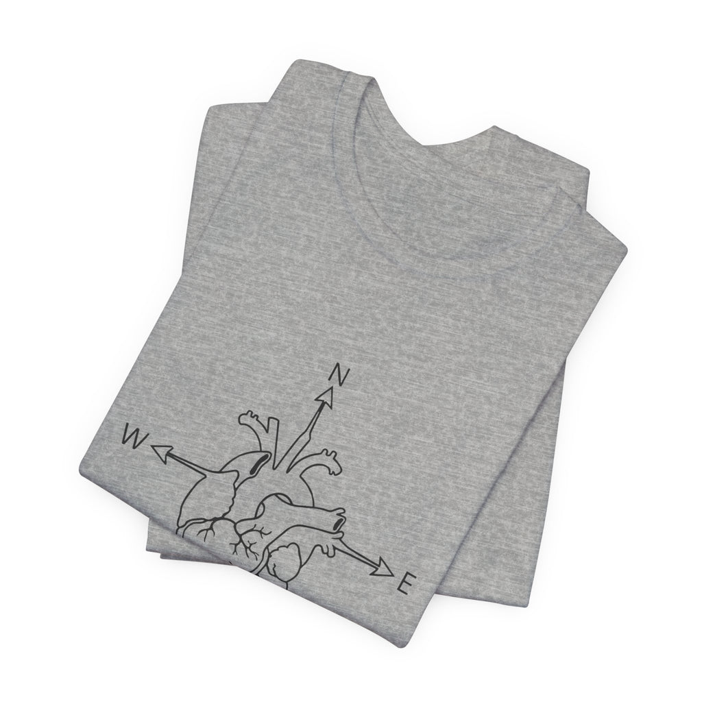 Compass Heart Navigation | Unisex Graphic Tee