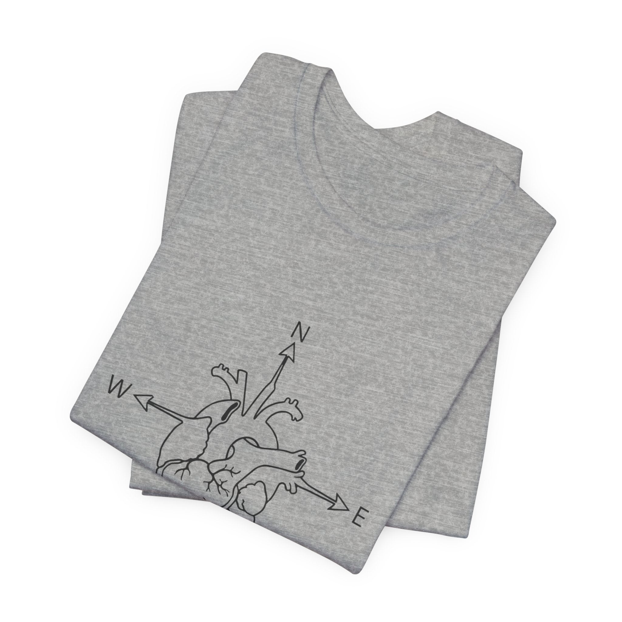 Compass Heart Navigation | Unisex Graphic Tee