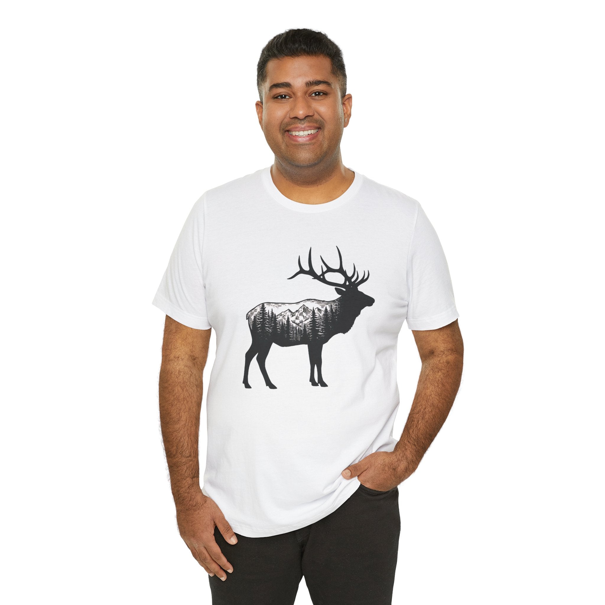 Elk Mountain Forest Silhouette | Nature Graphic Tee