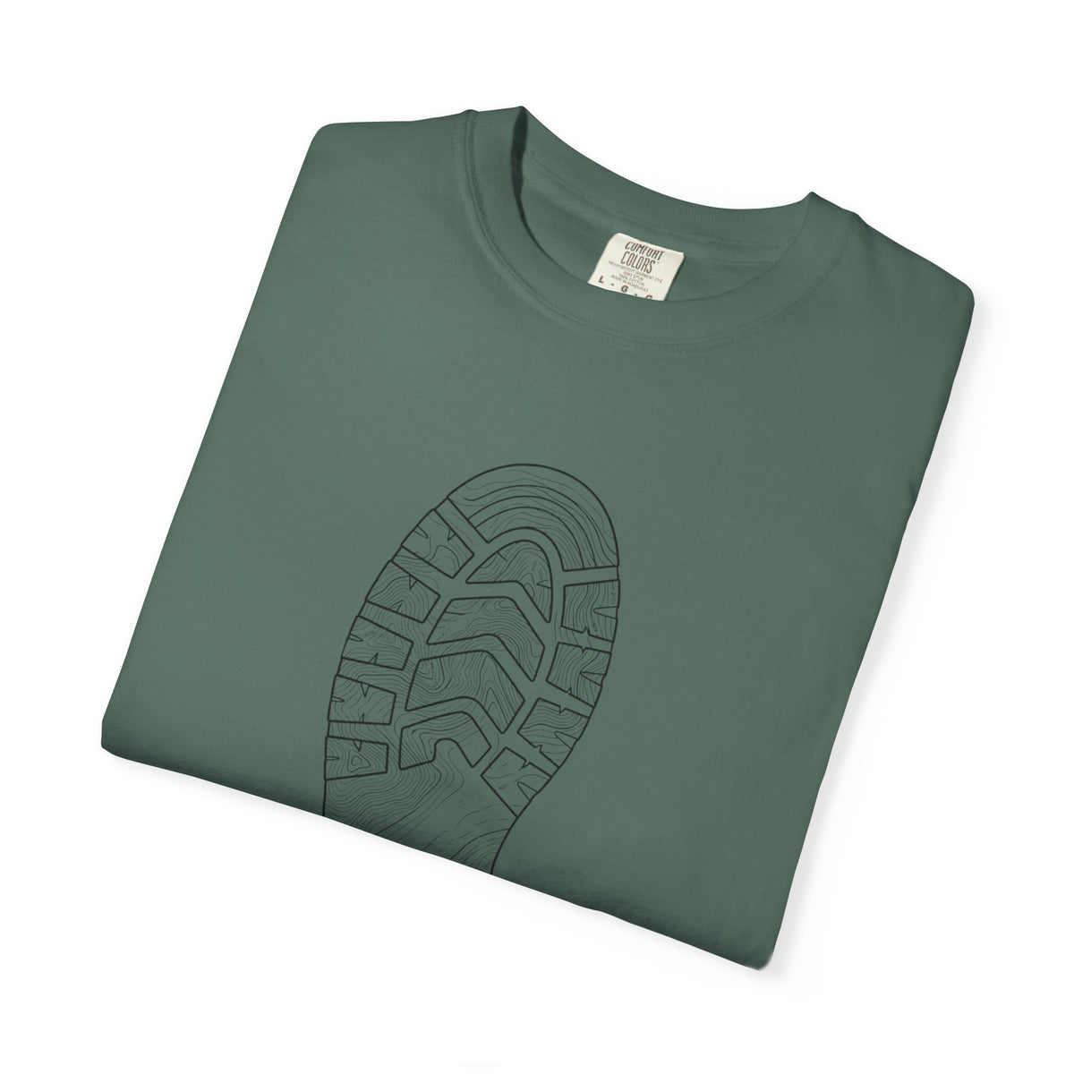 Sole Print T-Shirt — Minimal Boot Print Graphic Tee