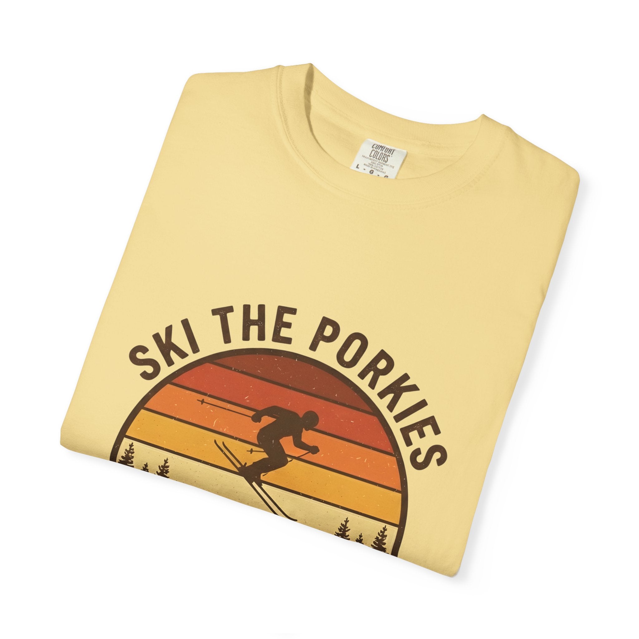 Ski the Porkies T-Shirt — Porcupine Mtns Wilderness Retro Skiing Tee
