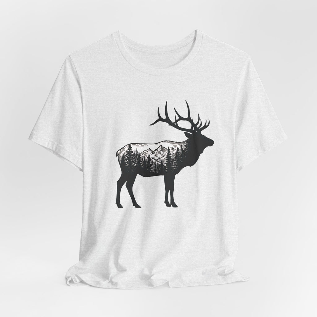Elk Mountain Forest Silhouette | Nature Graphic Tee