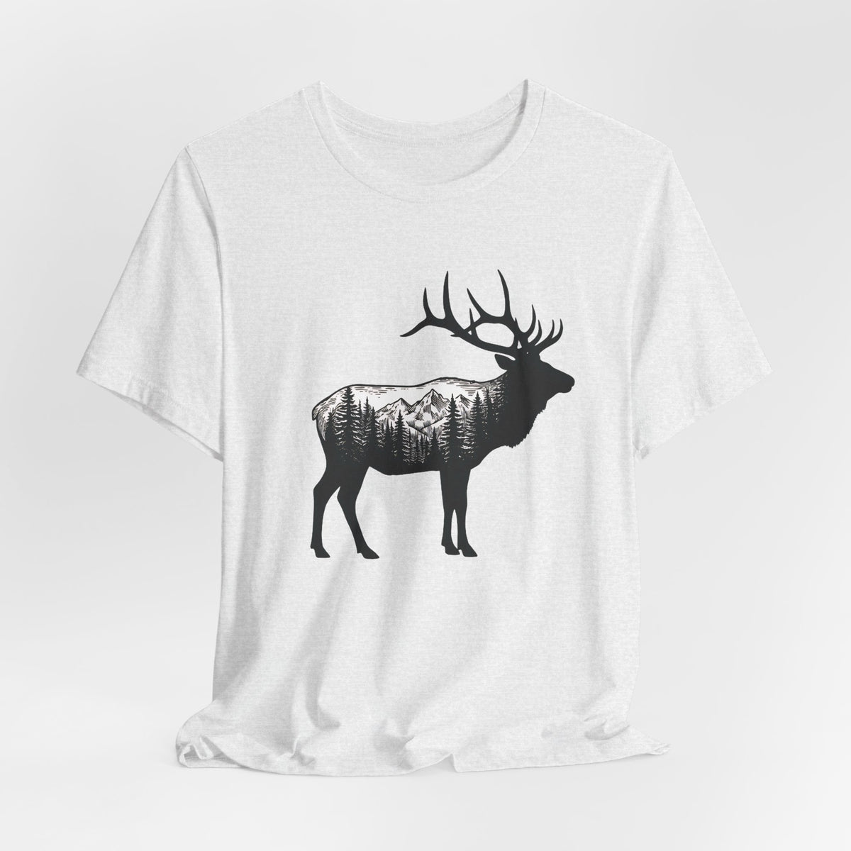 Elk Mountain Forest Silhouette | Nature Graphic Tee
