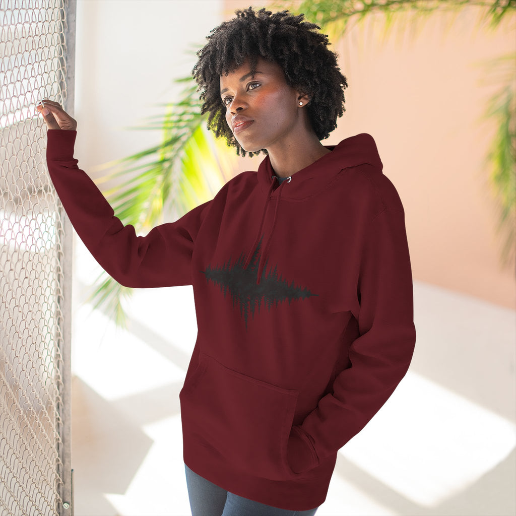 Forest Soundwave Hoodie — Minimal Nature Waveform Sweatshirt
