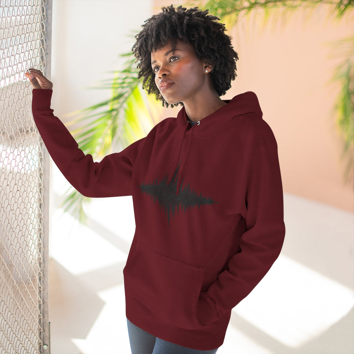 Forest Soundwave Hoodie — Minimal Nature Waveform Sweatshirt