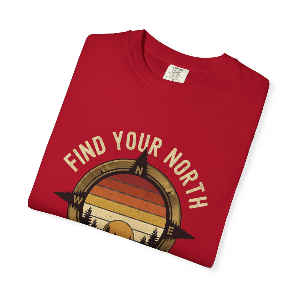 Find Your North T-Shirt — Vintage Compass Sunset Graphic Tee