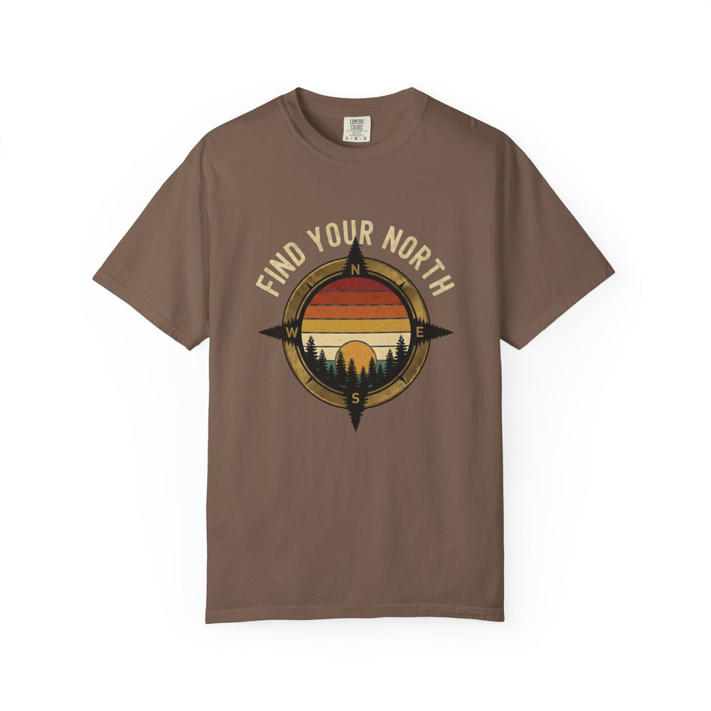 Find Your North T-Shirt — Vintage Compass Sunset Graphic Tee