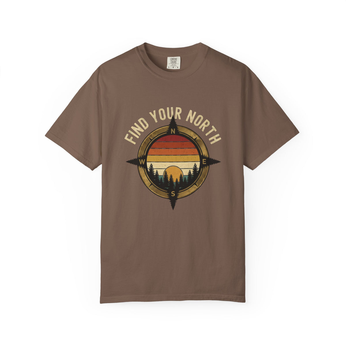 Find Your North T-Shirt — Vintage Compass Sunset Graphic Tee