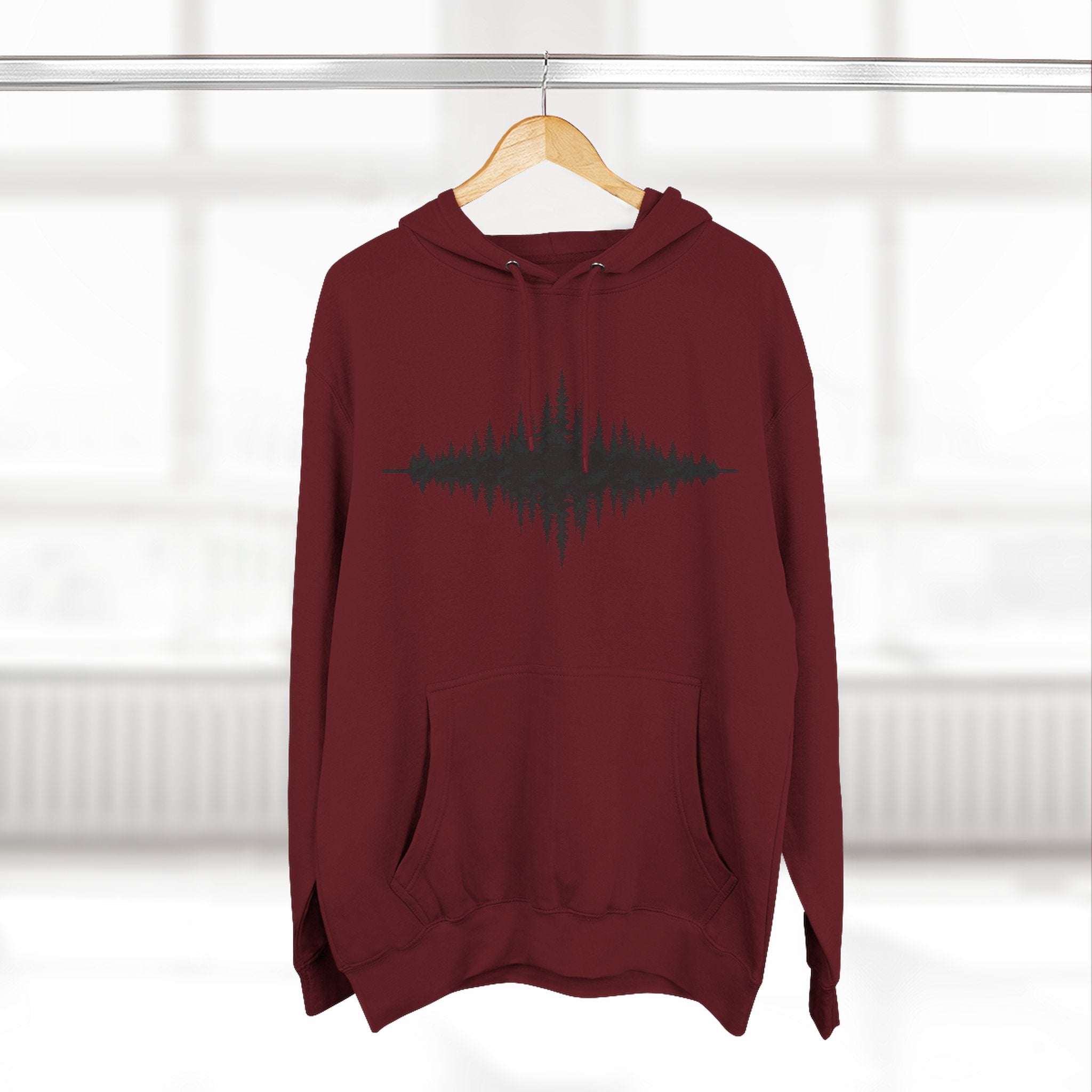 Forest Soundwave Hoodie — Minimal Nature Waveform Sweatshirt