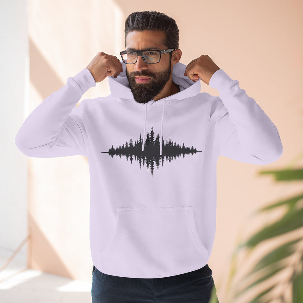 Forest Soundwave Hoodie — Minimal Nature Waveform Sweatshirt