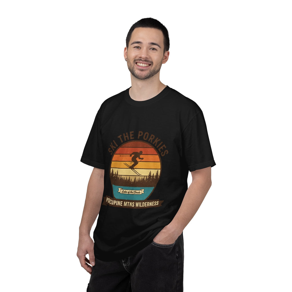 Ski the Porkies T-Shirt — Porcupine Mtns Wilderness Retro Skiing Tee