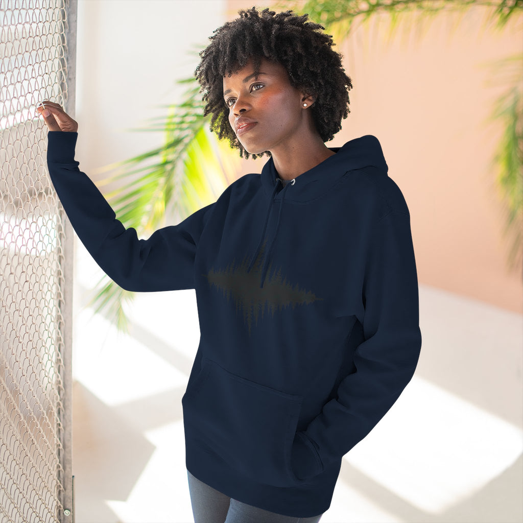 Forest Soundwave Hoodie — Minimal Nature Waveform Sweatshirt