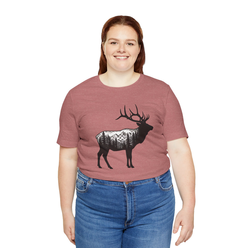 Elk Mountain Forest Silhouette | Nature Graphic Tee
