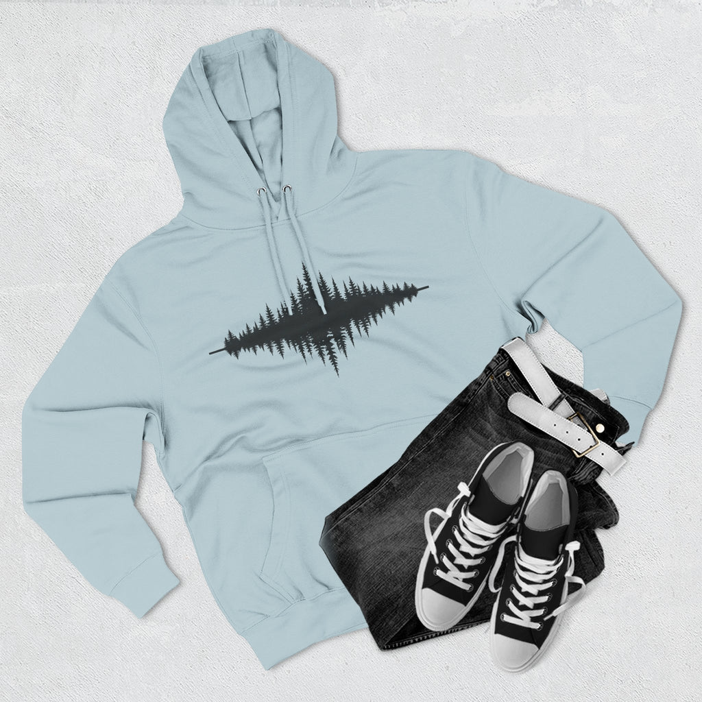 Forest Soundwave Hoodie — Minimal Nature Waveform Sweatshirt
