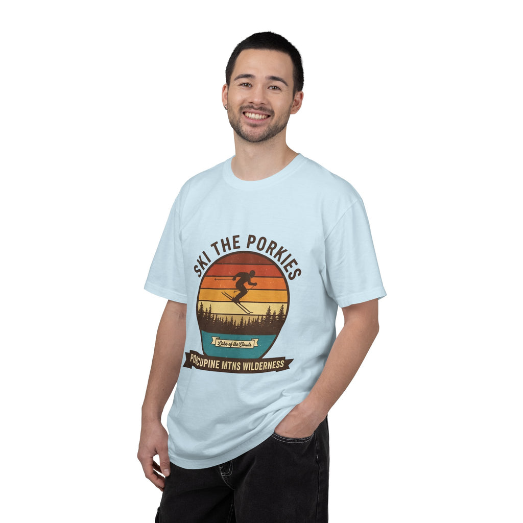 Ski the Porkies T-Shirt — Porcupine Mtns Wilderness Retro Skiing Tee