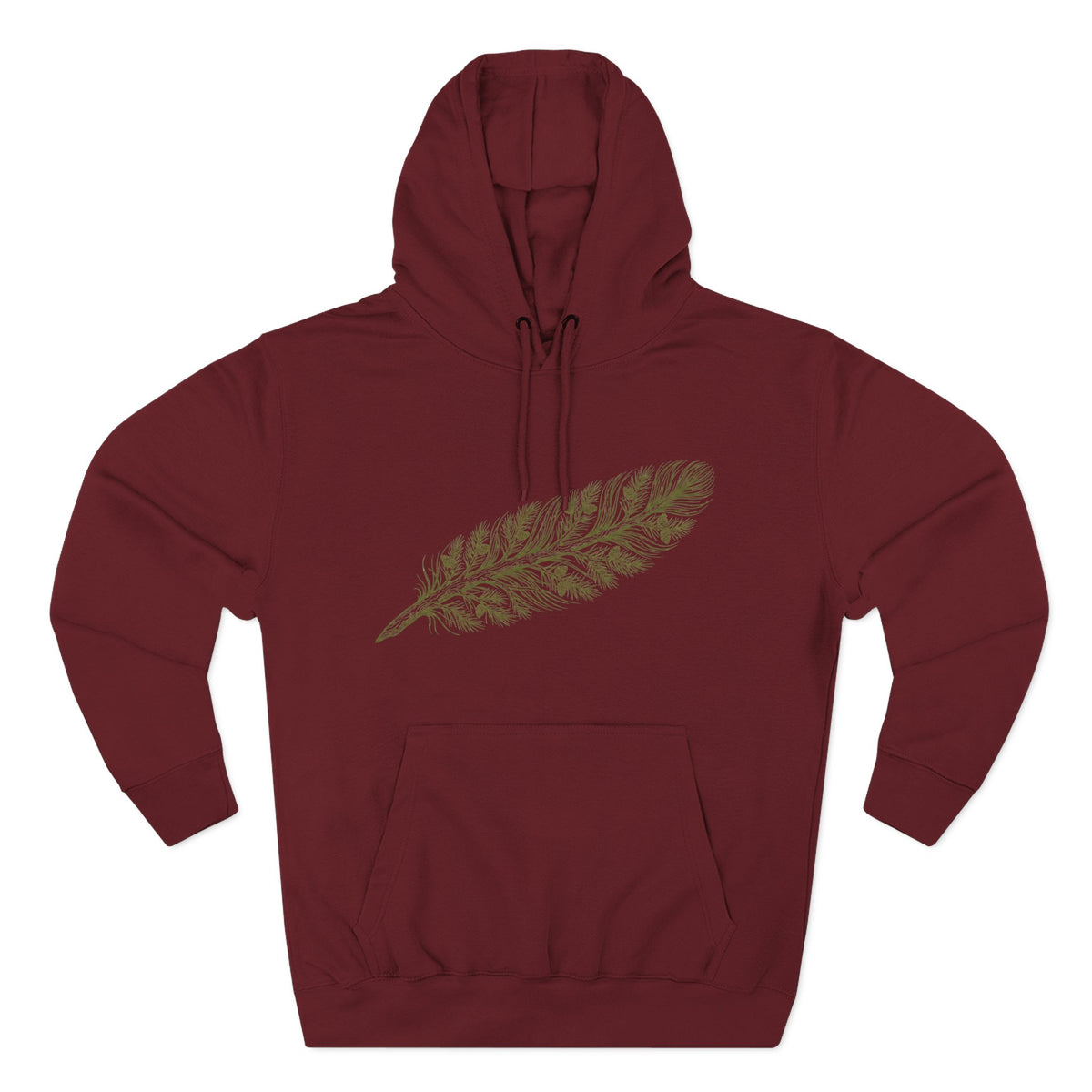 The "Forest Feather" Premium Hoodie - Pine Needle & Quill Illustration