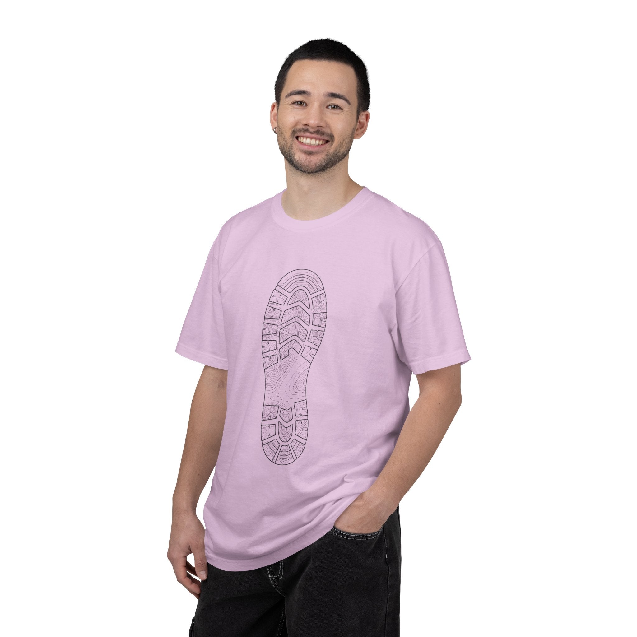 Sole Print T-Shirt — Minimal Boot Print Graphic Tee