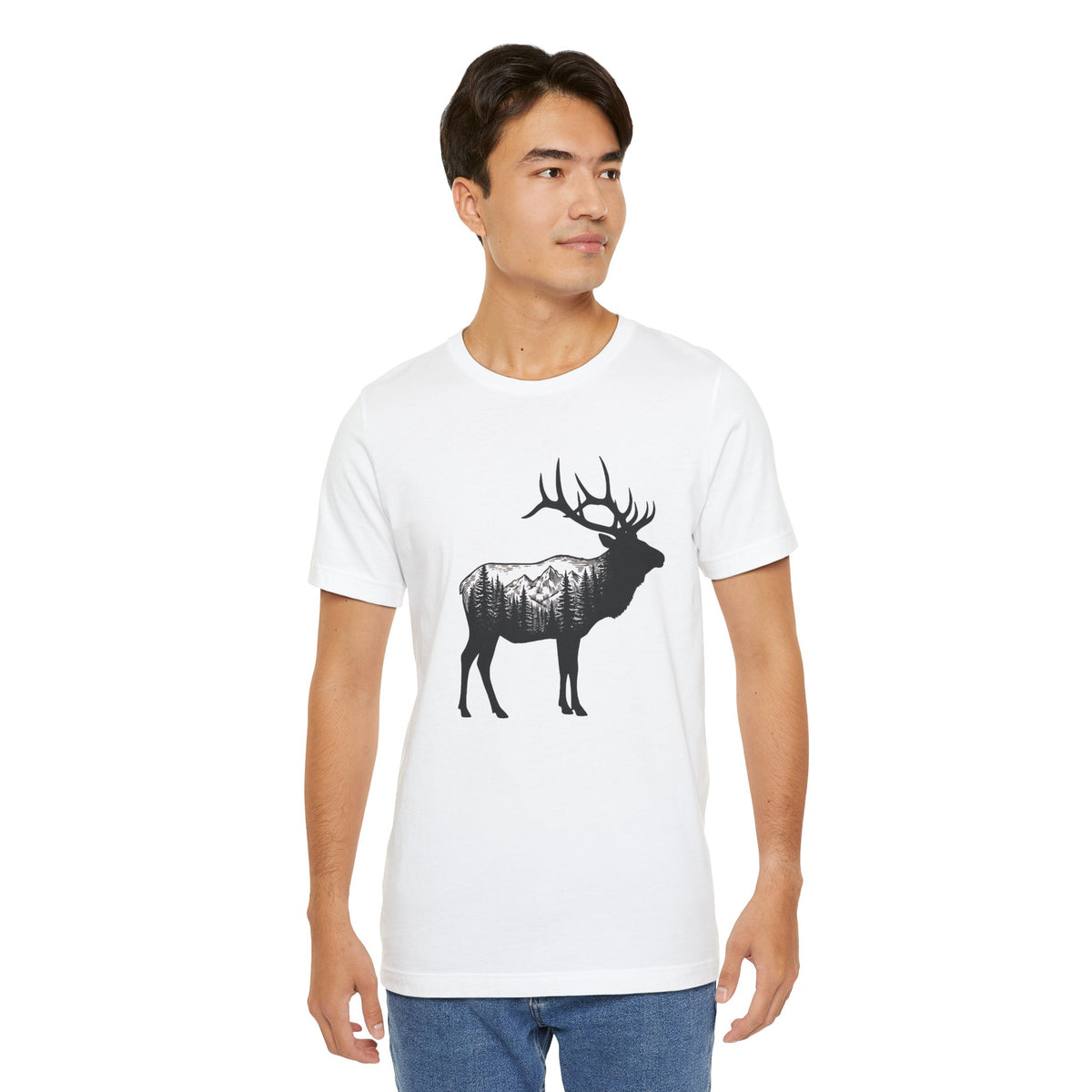 Elk Mountain Forest Silhouette | Nature Graphic Tee