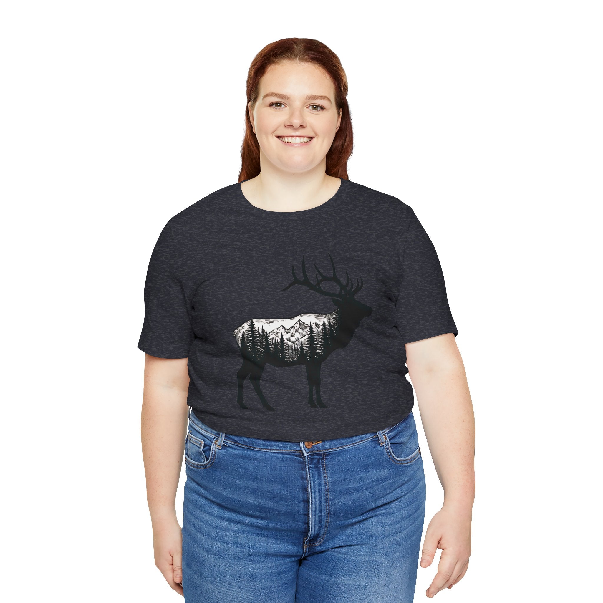 Elk Mountain Forest Silhouette | Nature Graphic Tee