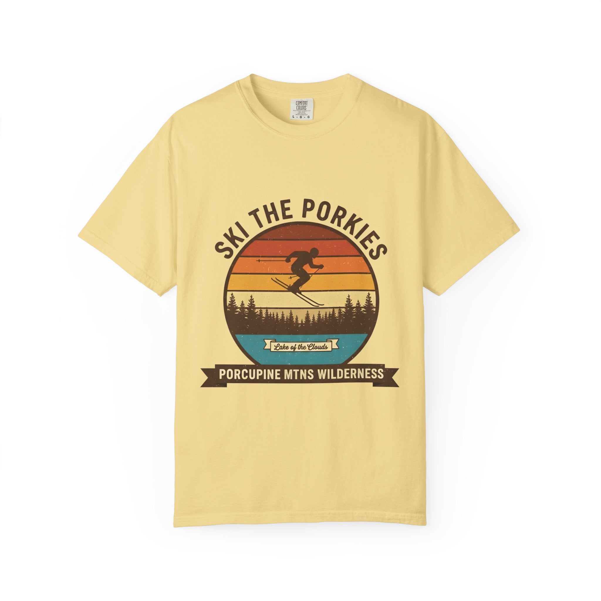 Ski the Porkies T-Shirt — Porcupine Mtns Wilderness Retro Skiing Tee