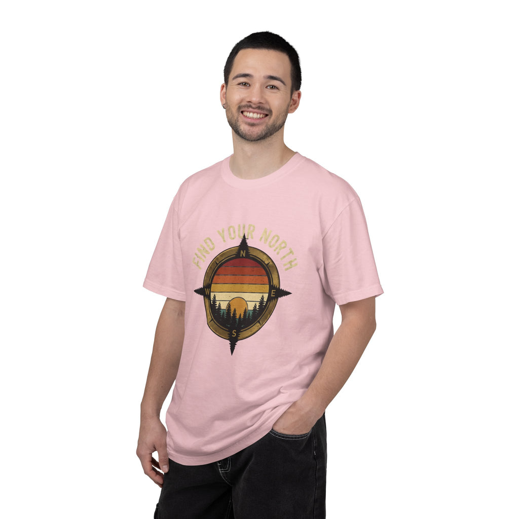 Find Your North T-Shirt — Vintage Compass Sunset Graphic Tee