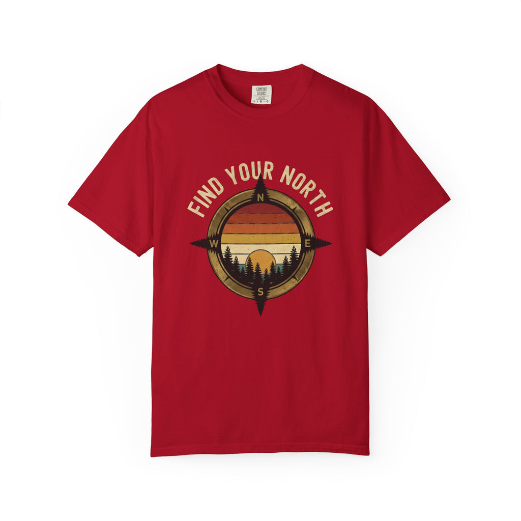 Find Your North T-Shirt — Vintage Compass Sunset Graphic Tee