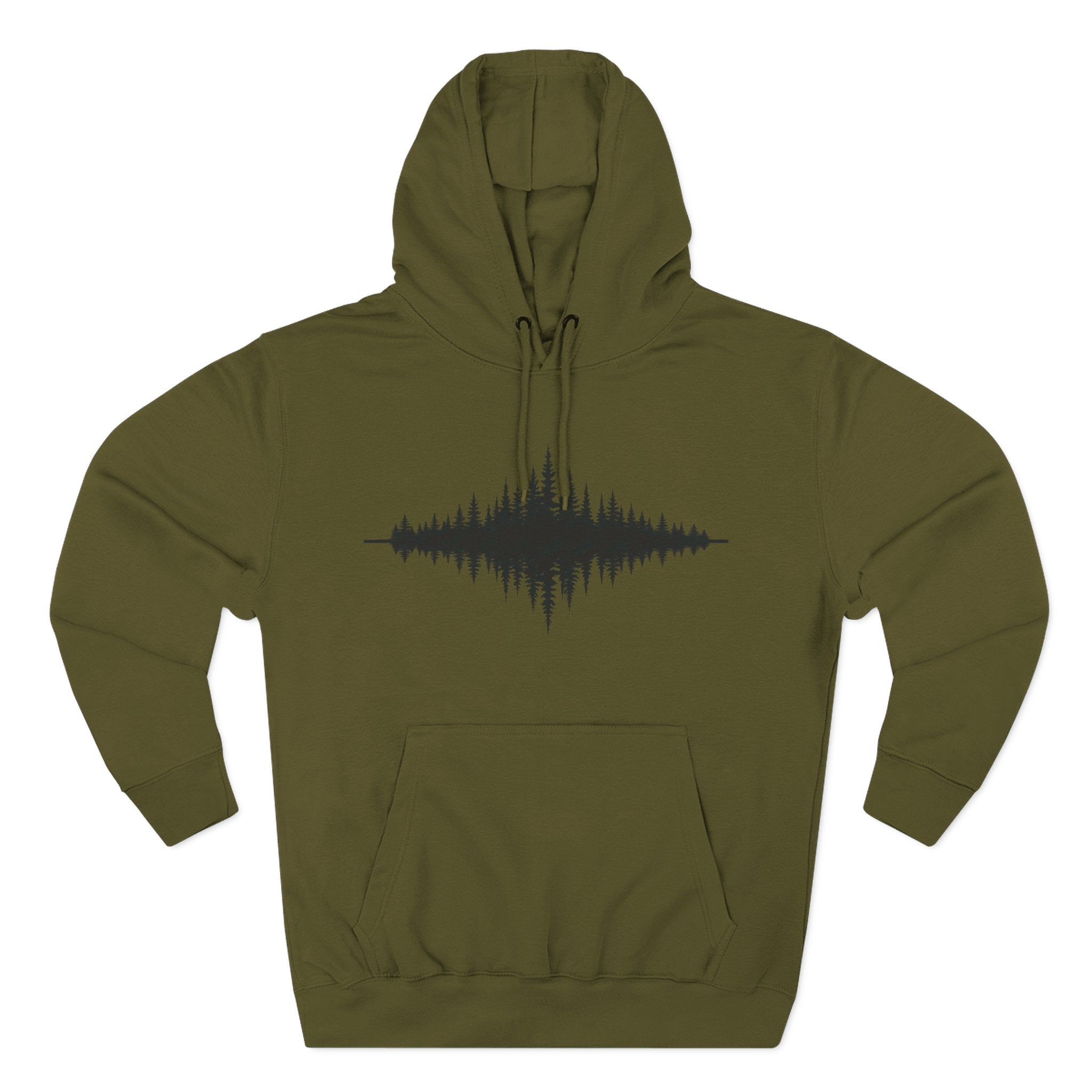 Forest Soundwave Hoodie — Minimal Nature Waveform Sweatshirt