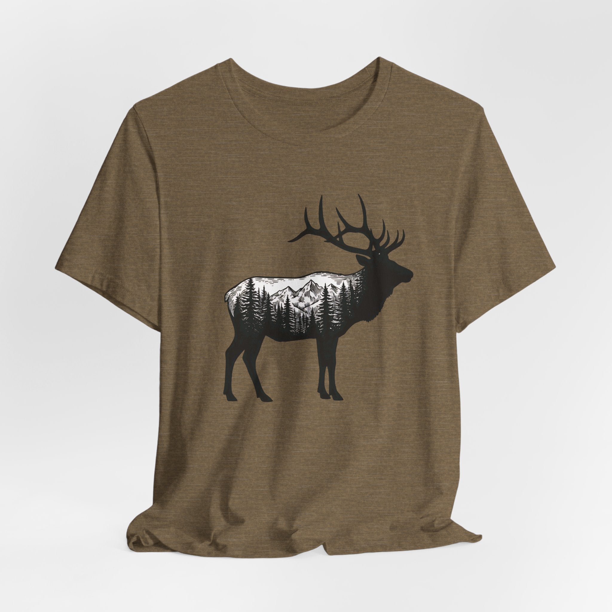 Elk Mountain Forest Silhouette | Nature Graphic Tee