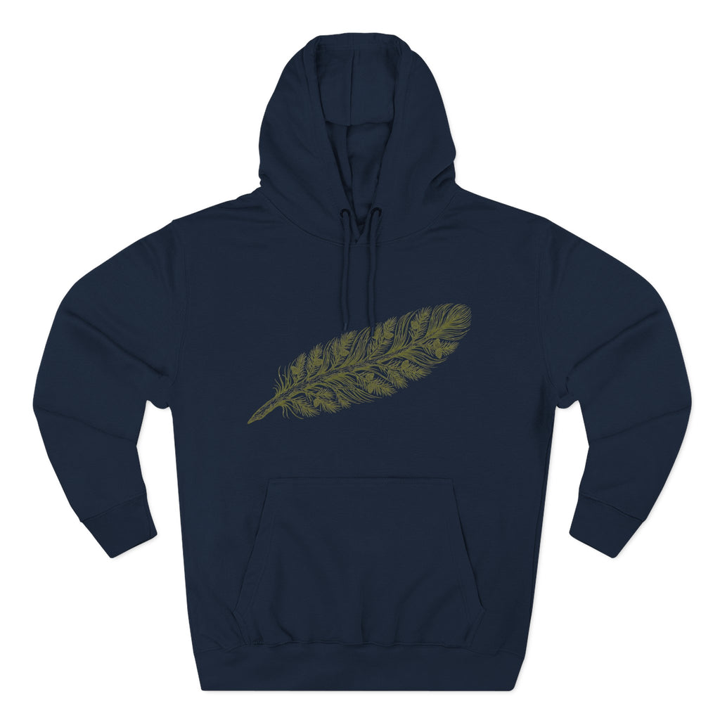 The "Forest Feather" Premium Hoodie - Pine Needle & Quill Illustration
