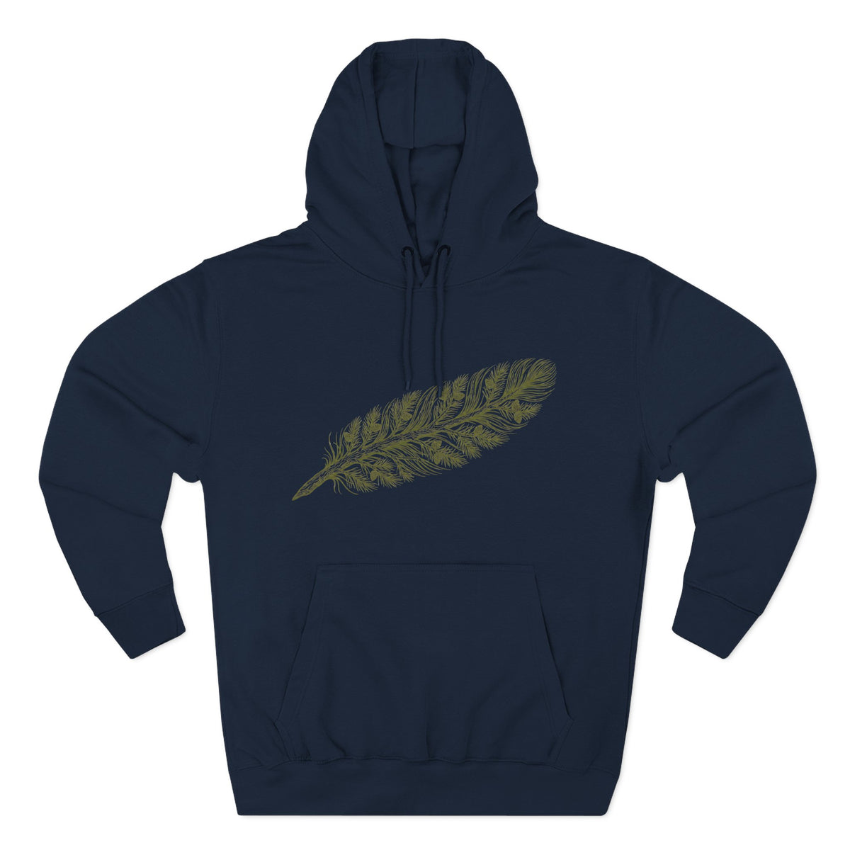 The "Forest Feather" Premium Hoodie - Pine Needle & Quill Illustration