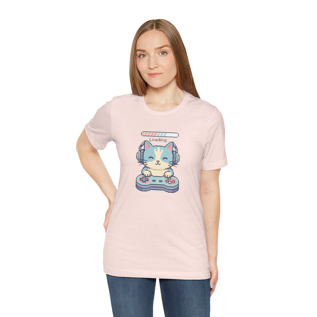 Gaming Cat Loading Screen | Pixel Art Graphic Tee