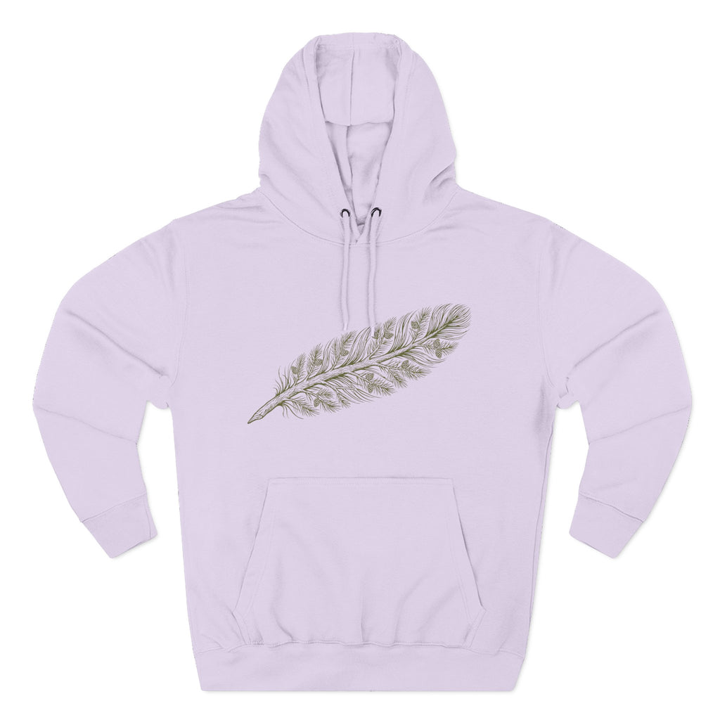 The "Forest Feather" Premium Hoodie - Pine Needle & Quill Illustration