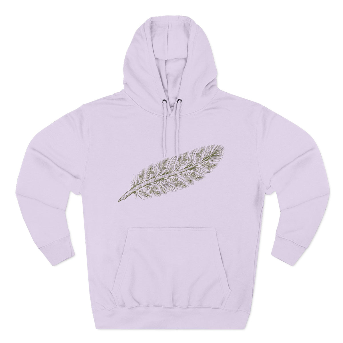 The "Forest Feather" Premium Hoodie - Pine Needle & Quill Illustration