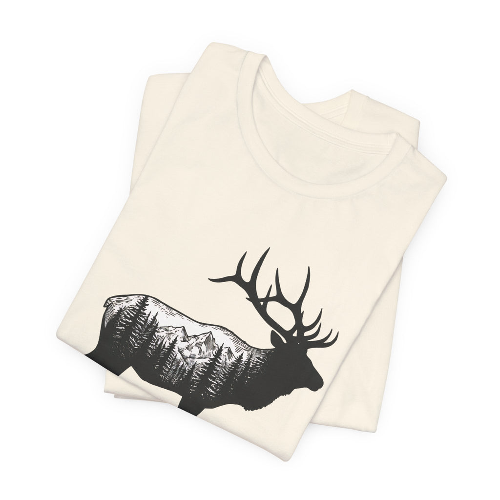 Elk Mountain Forest Silhouette | Nature Graphic Tee