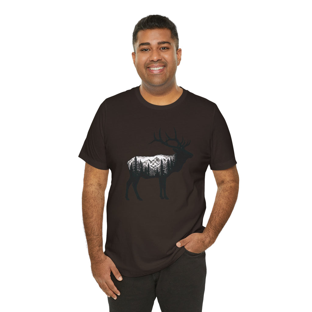 Elk Mountain Forest Silhouette | Nature Graphic Tee